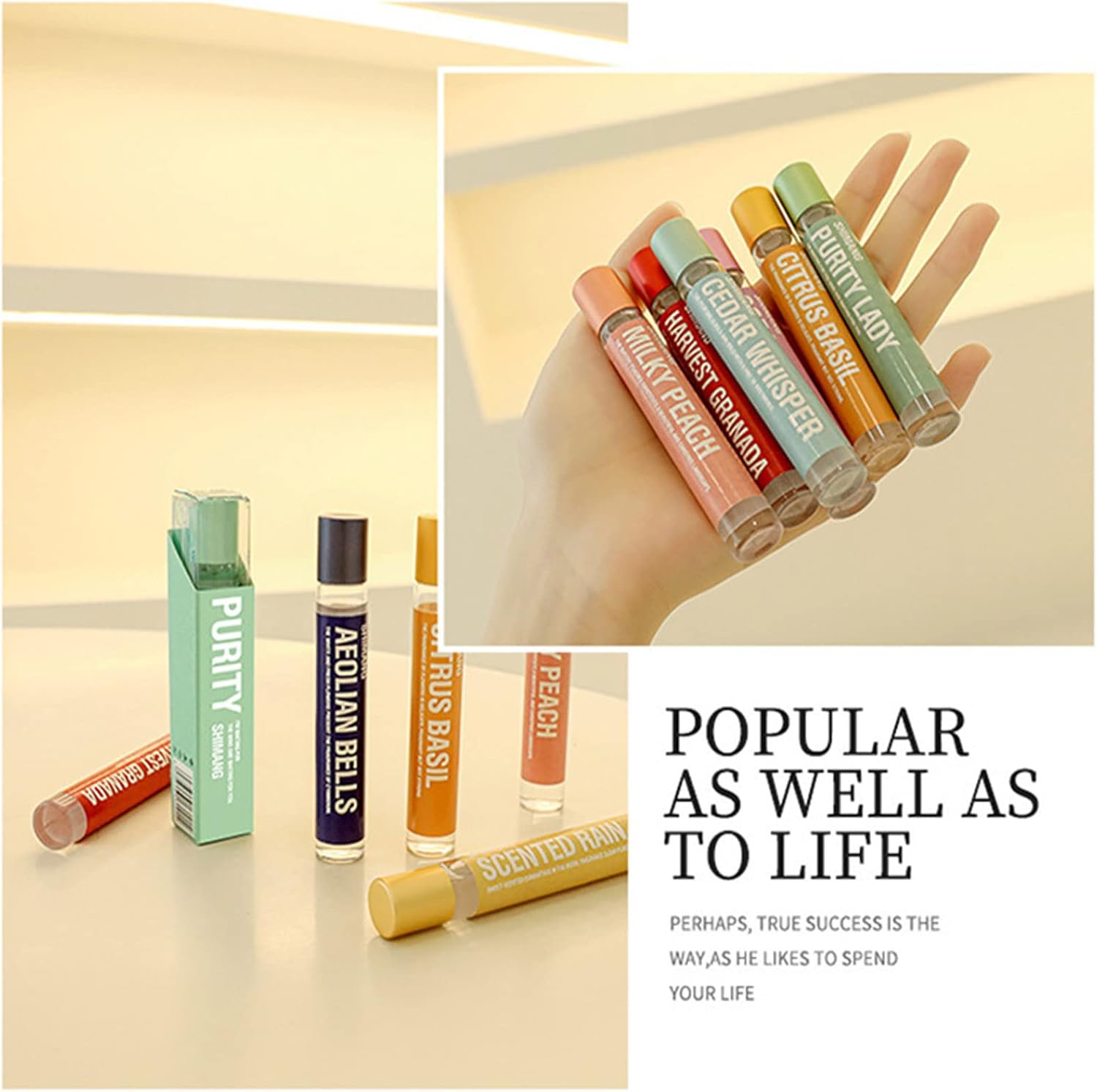 4PCS Women Perfume, Eau de Parfum Perfume Oil Roll-On Perfumes for Women and Men by Fresh Flower Fruit Fragrances, 10 ml / 0.33 fl Oz (Flower Fragrance Series) - Image 7