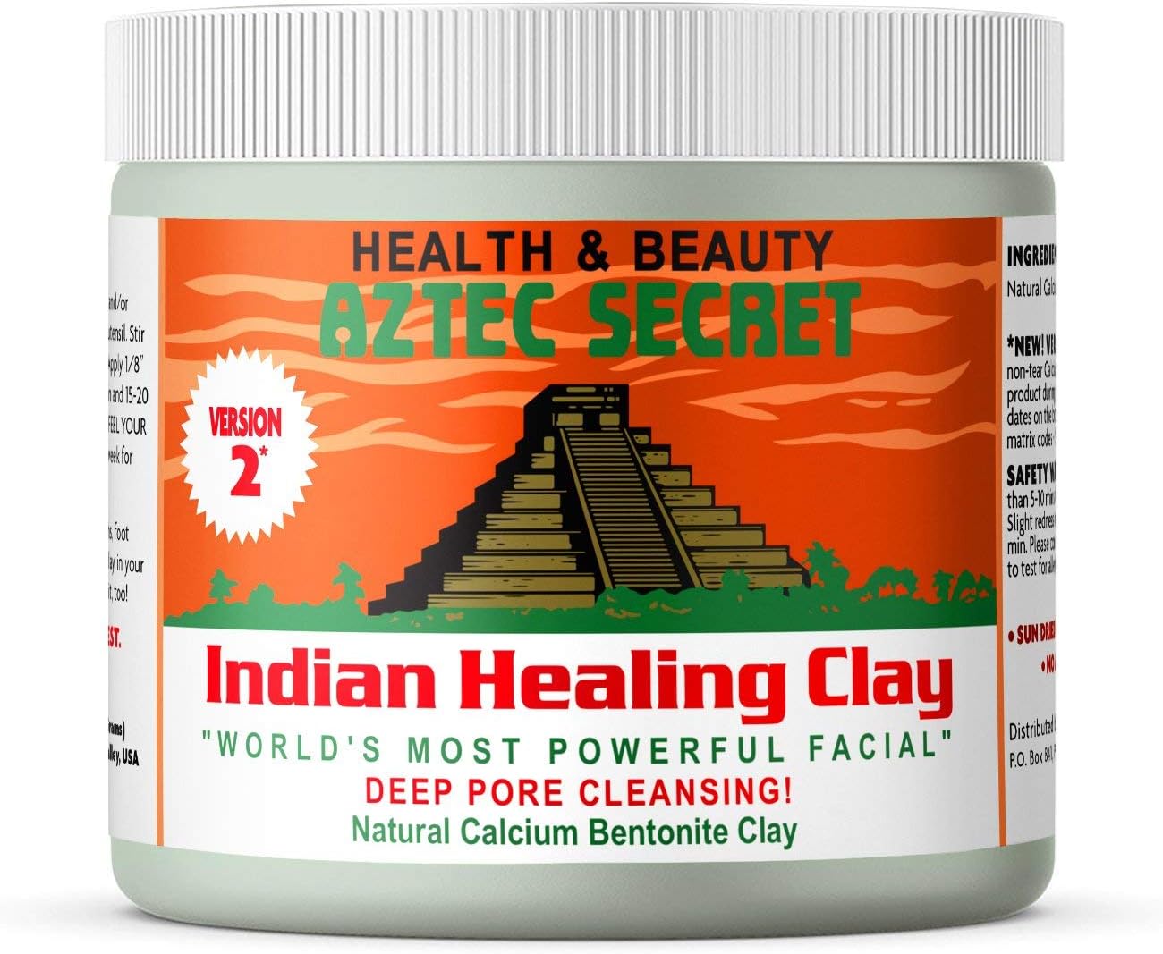 Aztec Secret – Indian Healing Clay 1 lb – Deep Pore Cleansing Facial & Body Mask – The Original 100% Natural Calcium Bentonite Clay – New Version 2