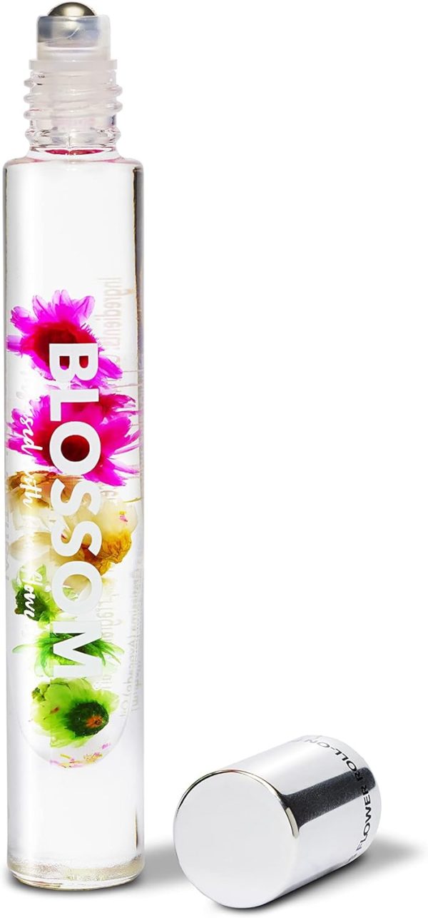 Blossom Roll on Rollerball Perfume Oil, Natural Ingredients, Essential Oils, Infused with Real Flowers, Made in USA, 0.20 fl. oz./5.9 ml, (Lemon, Bergamot, Violet, White Musk), Classic Cactus Flower