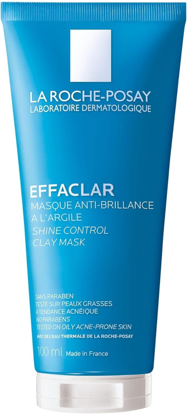 La Roche-Posay Effaclar Clarifying Clay Face Mask for Oily Skin, Unclogs Pores and Controls Shine Without Over-Drying, Packaging May Vary